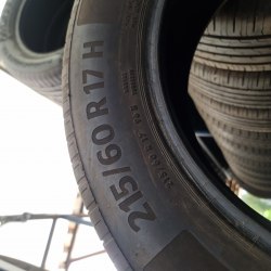 Комплект шин 215 60 R17 Continental EcoContact 6 23г. Остаток 100% как новая