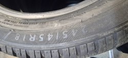 Комплект шин 245 45 r18 Dunlop Winter sport 3D rsc 3617г.7.3 мм. 95%остаток