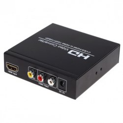 Конвертер сигнала HDMI и AV (3rca) в сигнал HDMI с отводом звука (SPDIF и 3.5st) CVBS + HDMI в HDMI (Upscaler 1080p