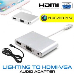 Адаптер Lightning - HDMI + VGA white Адаптер