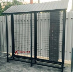 Дровник разборный уличный КУБ-2 М с сеткой (Pionehr)