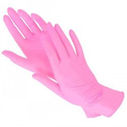 Перчатки нитриловые розовые 100 шт XS