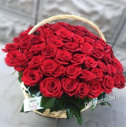 Корзина красная 51 роза