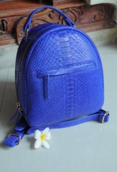 Рюкзак из натуральной кожи питона MONICA ярко-синий