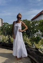 Платье LUNA из 100% льна белое