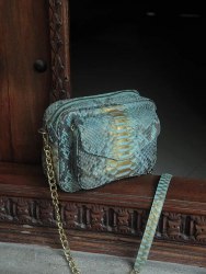 Сумка JANE с накладным карманом бирюзовая с напылением