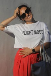 Футболка CROP из 100% хлопка FLIGHT MODE