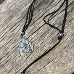 Ожерелье с Ганешей, металл, серебряного цвета