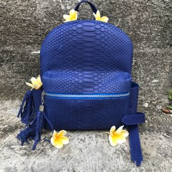 VANESSA рюкзак из натуральной кожи питона синий
