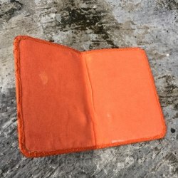 Обложка на паспорт из натуральной кожи питона оранжевая