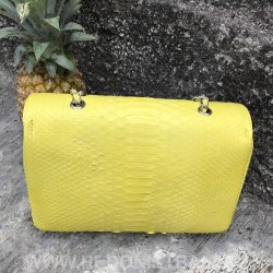 Сумка crossbody из кожи питона MAXI желтая