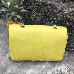 Сумка crossbody из кожи питона MAXI желтая