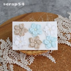 Набор цветов фиалки "Нежный", 6 шт, диаметр 3 см. Scrapmama