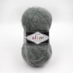 Пряжа Ализе Мохер Классик Нью (Alize Mohair Classic New) 180 серый