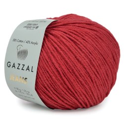Пряжа Газзал Джинс (Gazzal Jeans) цвет 1137 красный