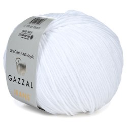 Пряжа Газзал Джинс (Gazzal Jeans) цвет 1119 белоснежный