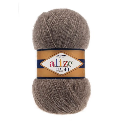 Пряжа Ализе Ангора Реал 40 (Alize Angora Real 40) 533 коричневый меланж