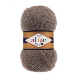 Пряжа Ализе Ангора Реал 40 (Alize Angora Real 40) 533 коричневый меланж