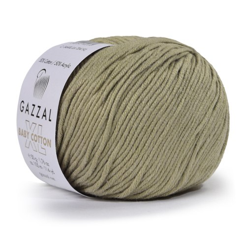 Пряжа Газзал Бейби Коттон XL (Gazzal Baby Cotton XL) 3464 светлая олива