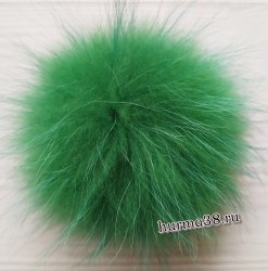 Помпон из енота (18-20см) цвет зелёный