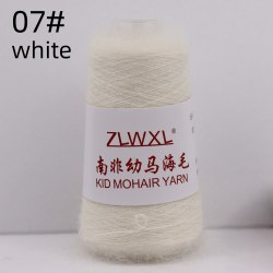Пряжа Кид Мохер (Kid Mohair Yarn) цвет 07 белый