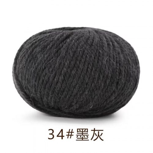 Пряжа Як Вул (Maoniurong) цвет 34 чёрно-серый