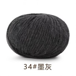 Пряжа Як Вул (Maoniurong) цвет 34 чёрно-серый