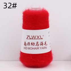 Пряжа Кид Мохер (Kid Mohair Yarn) цвет 32 красный
