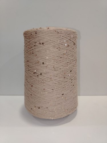 Пряжа Хлопок с пайетками цвет 07 беж