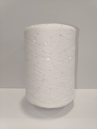 Пряжа Хлопок с пайетками цвет 52 белый