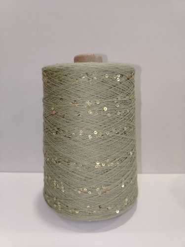 Пряжа Хлопок с пайетками цвет 116 шалфей