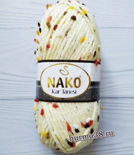 Пряжа Нако Кар Танеси (Nako Kar Tanesi) 60260 кремовый