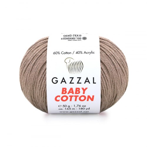 Пряжа Газзал Бейби Коттон (Gazzal Baby Cotton) 3434 какао