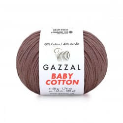 Пряжа Газзал Бейби Коттон (Gazzal Baby Cotton) 3455 молочный шоколад