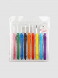 Набор крючков для вязания с каучуковой ручкой (9шт) №2-6