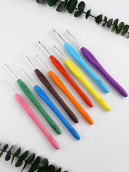 Набор крючков для вязания с каучуковой ручкой (9шт) №2-6