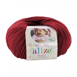 Пряжа Ализе Бейби Вул (Alize Baby Wool) 106 тёмно-красный