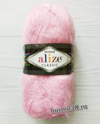 Пряжа Ализе Мохер Классик Нью (Alize Mohair Classic New) 32 светло-розовый