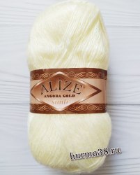 Пряжа Ализе Ангора Голд Симли (Alize Angora Gold Simli) 62 молочный