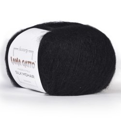 Пряжа Лана Гатто Силк Мохер (Lana Gatto Silk Mohair) 6037 чёрный