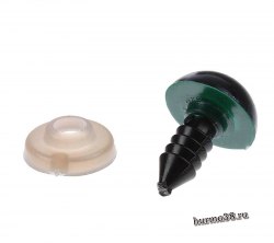 Глазки для игрушек на безопасном креплении цвет зеленый 1,3 см. 2 шт. арт. 1553380