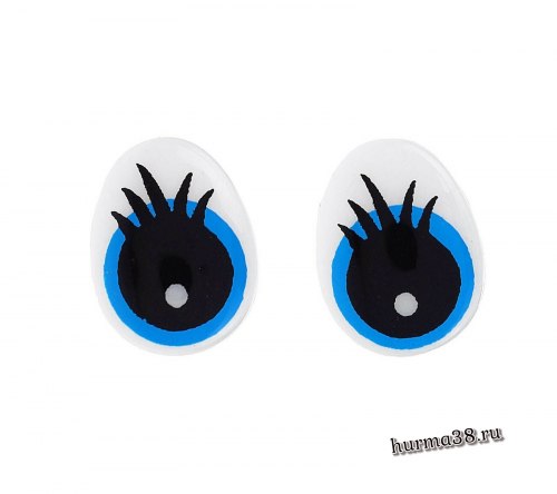 Глазки для игрушек на безопасном креплении цвет голубой 2 шт. 1,3*1 см арт. 1553411