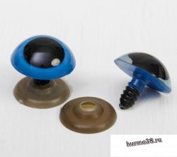 Глазки для игрушек на безопасном креплении цвет голубой 2 шт. 2,2 см. арт. 3783454