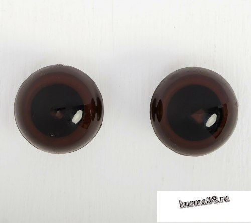 Глазки для игрушек на безопасном креплении цвет коричневый 2 шт. 2,2 см. арт. 3783458
