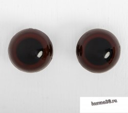 Глазки для игрушек на безопасном креплении цвет коричневый 2 шт. 2,4 см. арт. 3783459