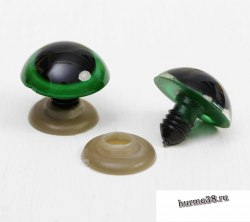 Глазки для игрушек на безопасном креплении цвет зеленый 2 шт. 2,6 см. арт. 3783464