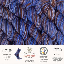 Пряжа Газзал Хэппи Фит (Gazzal Happy Feet) 3249
