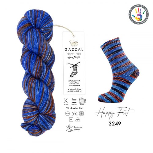 Пряжа Газзал Хэппи Фит (Gazzal Happy Feet) 3249