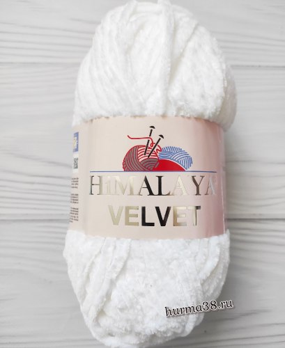 Пряжа Гималая Вельвет (Himalaya Velvet) 90001 белый