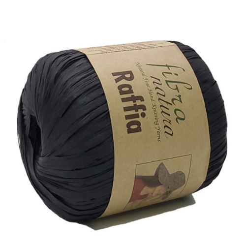 Пряжа Фибра Натура Раффия (Fibra Natura Raffia) 116-12 чёрный